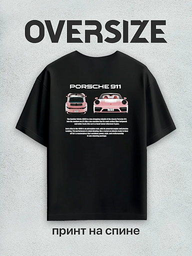 Футболка с принтом Porsche на спине
