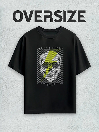 Футболка с принтом streetwear good vibes only