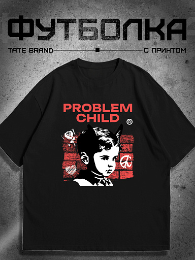 Футболка с принтом problem child y2k