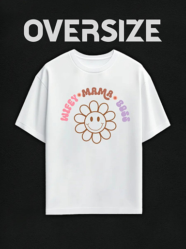 Футболка с принтом wifey mama boss
