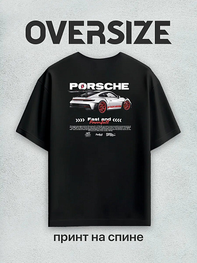 Футболка с принтом Porsche 911 GT3 на спине