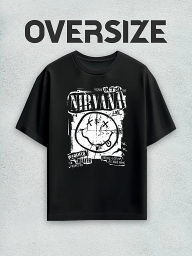 Футболка Нирвана с принтом Nirvana смайл