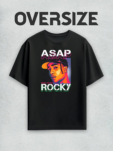 Футболка с принтом A$AP Rocky, уличный стиль