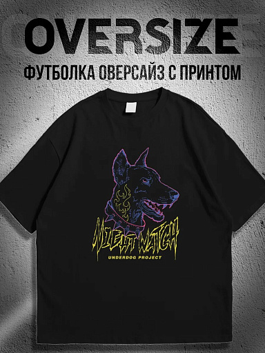 Футболка с принтом streetwear доберман