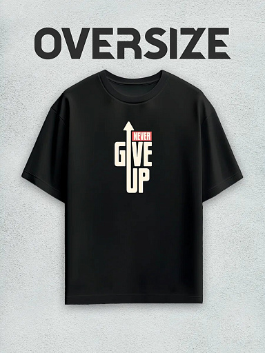 Футболка с принтом never give up