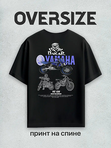 Футболка Питбайк с принтом на спине yamaha yz 125