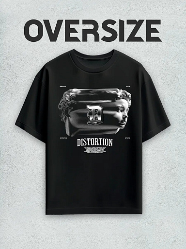 Футболка streetwear с принтом статуя