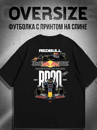 Футболка формула 1 red bull RB20 на спине