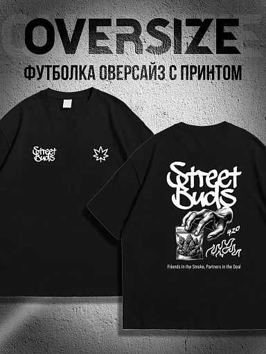 Футболка с принтом с двух сторон street buds
