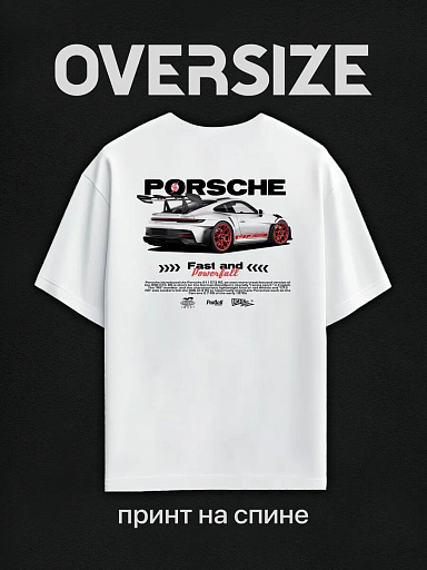 Футболка с принтом Porsche 911 GT3 RS на спине