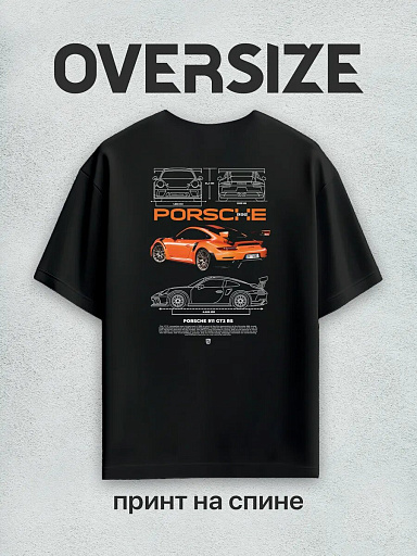 Футболка с принтом Porsche GT2 на спине