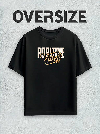 Футболка с принтом positive vibes only