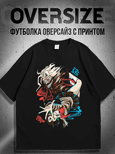 Футболка с аниме принтом Дандадан Момо