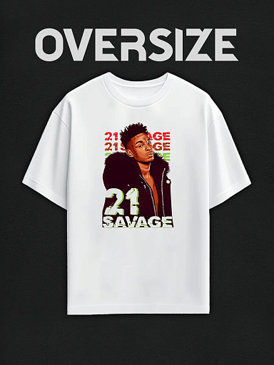 Футболка 21 Savage, улица, рэп вайб