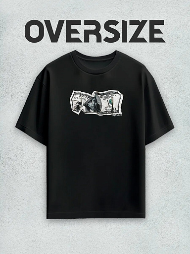 Футболка streetwear с принтом доллар, деньги