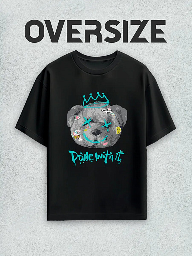 Футболка с принтом мишка streetwear