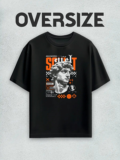 Футболка с принтом статуя streetwear