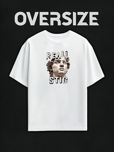 Футболка с принтом realistic статуя streetwear