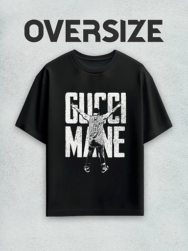 Футболка streetwear с принтом gucci mane