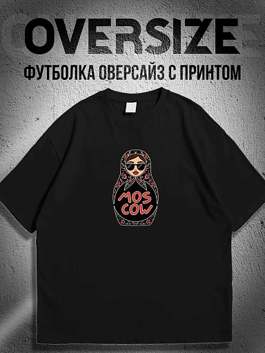 Футболка с принтом матрешка Москва