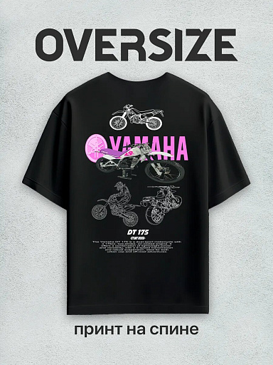 Футболка с принтом на спине байк, Yamaha dt 175